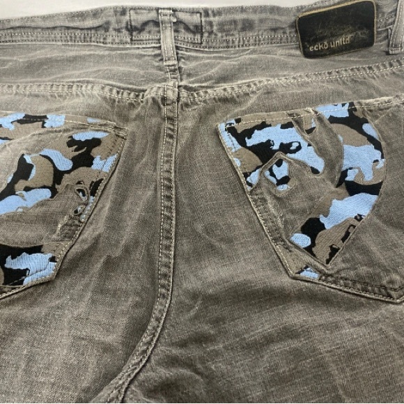 Ecko Unlimited Gray Camouflage Men's Jeans - Picture 1 of 9